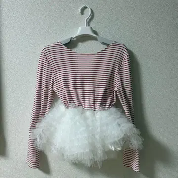 여성용 긴팔 프릴 상의