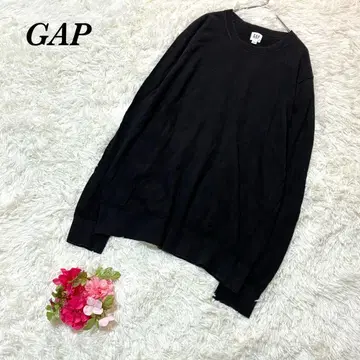 갭 긴팔 스웨터 L 블랙 크루넥 캐주얼 무지 심플