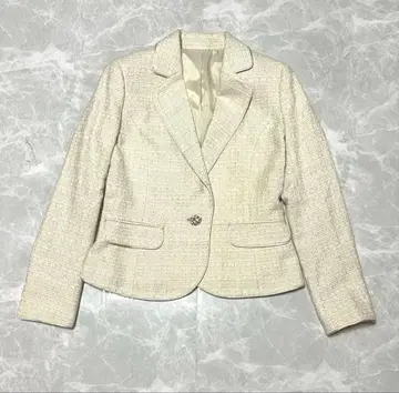 새상품급 STYLE NOTE 트위드 테일러드 자켓 베이지 9AR