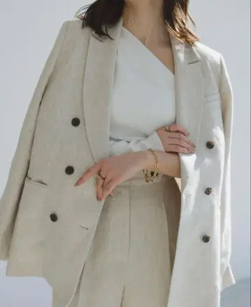 anauans 테일러드 자켓 화이트/베이지