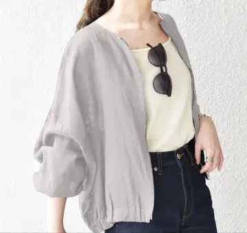 쉽스 레이온 린넨 지퍼 겉옷 그레이 사쿠라이