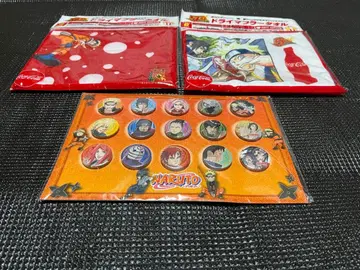 NARUTO 원작 캔뱃지 세트 점프 50주년 기념 드라이 머플러 타월