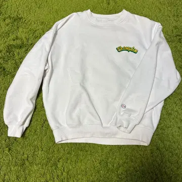 Champion 화이트 크루넥 맨투맨 M