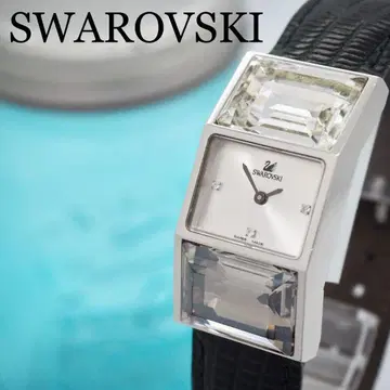 532 작동 스와로브스키 여성용 스퀘어 시계 3P 다이아 그린