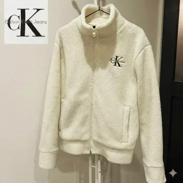 [ 인기 ] 캘빈클라인 진 자수 로고 보아 자켓 화이트 내포켓 있음