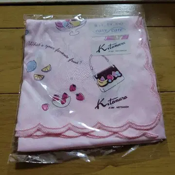 과일 패턴 핑크 손수건