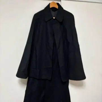 인버네스 톤비 코트 대정 레트로 블랙 롱 코트