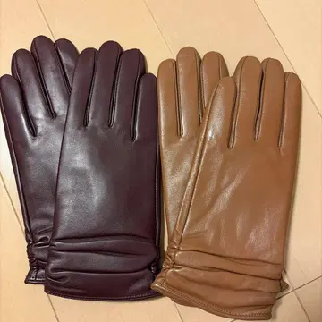 가죽 장갑 와인 브라운 라이트 브라운 세트