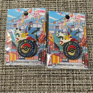 포켓몬 센터 후쿠오카 한정판 로고 핀즈 2개 세트 새상품 익명 배송
