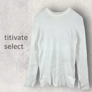 [티티베이트] 리브 니트탑 S 무지 심플 돌려입기 쉬운