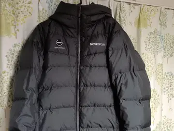MOVE SPORT 후드 부착 다운 자켓 블랙