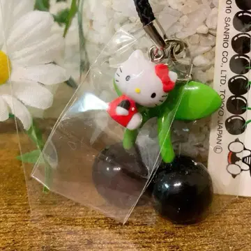 [ 초레어 ] 헬로키티 블랙 후르츠 체리 끈매듭 구하기 어려움 레어