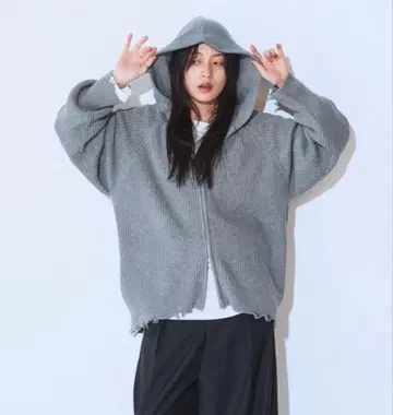 5G 아제 더블 ZIP 니트 후디 지나시스 미사용 새상품 이번 시즌 신상