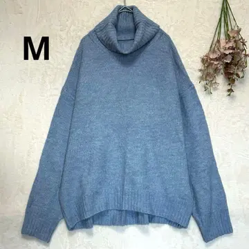 터틀넥 니트 긴팔 상의 롱 니트 루즈핏 니트 라이트 블루