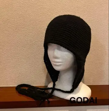 귀도리 니트 모자 크로셰 모자 크러셔 모자 핸드메이드 블랙