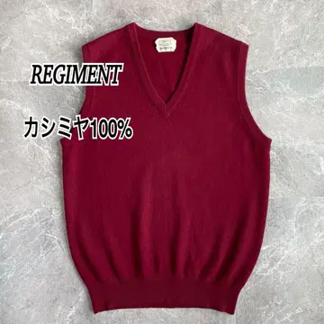 레지멘트 캐시미어 100% V넥 니트 베스트 따뜻한 남성용