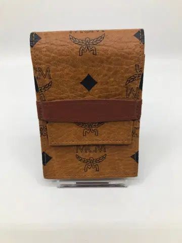 MCM 브라운 가죽 코인 케이스