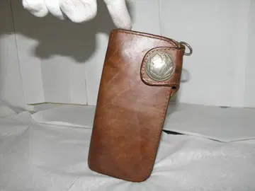 [ 천연 가죽 두께감 ] 바이커즈 월렛 롱 월렛 장지갑 브라운