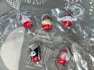 산리오 캐릭터즈 딸기 메지루시 액세서리 5종