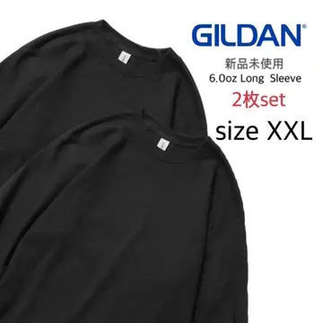 [ 길단 ] 미사용 새상품 울트라코튼 무지 긴팔 티셔츠 블랙 2장 2XL