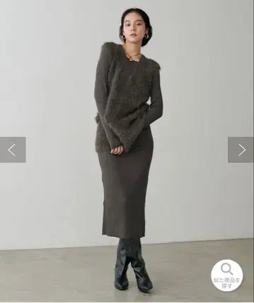 LARUTA 라루타 미사용 새상품 리브 니트 원피스 2way