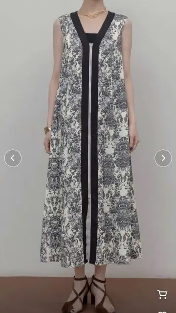 [ 새상품 ] Eimee Law 아라베스크 프린트 프론트 ZIP 원피스