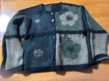 하레루야 꽃무늬 패치워크 가디건 손뜨개질