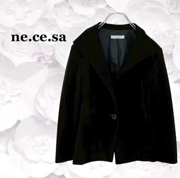 [네세사] 테일러드 자켓 [S] 블랙 벨로아 1버튼 심플