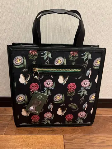 꽃과 나비 핸드백 히구치 유코 앨리스 콜라보 디즈니 검정 블랙