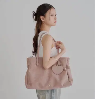 Chico 참 포함 벨트 디자인 BIG 토트백 스웨이드/핑크