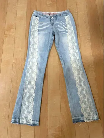 레이스 청바지 컷오프 여성용 y2k 헤이세이