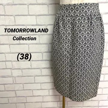 투모로우랜드 컬렉션 올 패턴 스커트 코튼 실크 큐프라 38