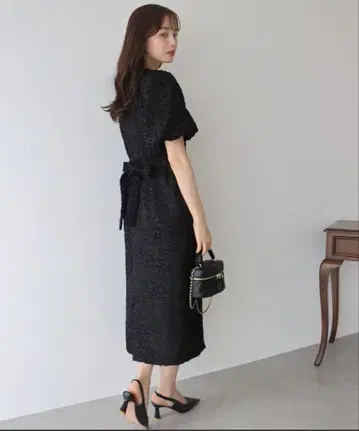 [시착만 한 새상품급] 벌룬 슬리브 자카드 원피스