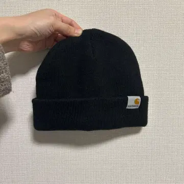 Carhartt 블랙 니트 모자 비니