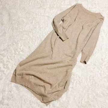 [컨디션 최상] IENA 캐시미어 혼방 베이지 니트 롱 원피스