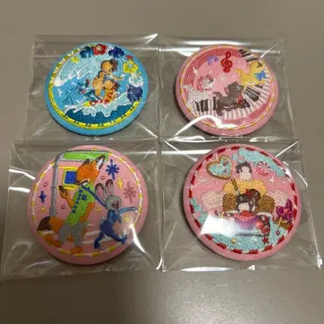 디즈니 캐릭터 자수 핀 배지 4개 세트