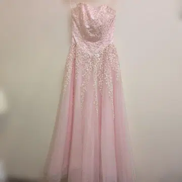 [새상품급] 자수 롱 핑크 드레스