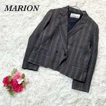 마리온 테일러드 자켓 9 그레이 계열 더블 브레스트 헤링본 무늬