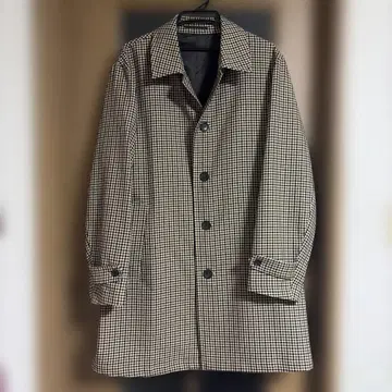 남성용 GU 체크 무늬 체스터 코트