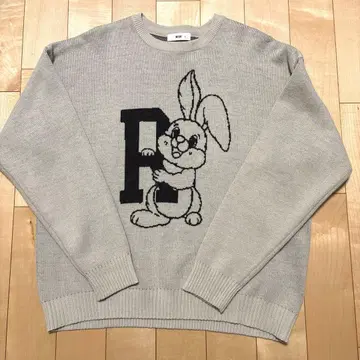 WEGO 자카드 그래픽 풀오버 토끼 S