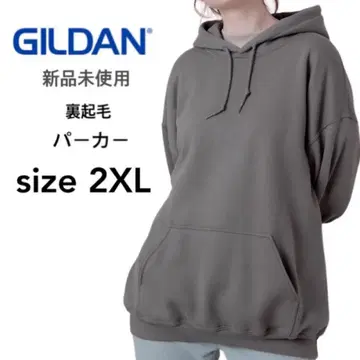 [길단] 미사용 새상품 속기모 무지 풀오버 후드티 차콜 2XL