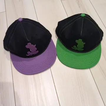 미키 캡 2개 세트 보라색 그린 57.5cm