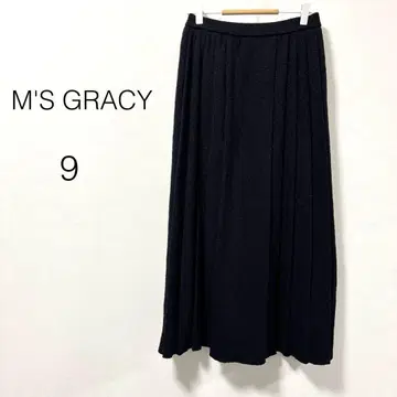 [엠즈 그레이시] 플리츠 스커트 허리밴딩 울 일본제 블랙 9
