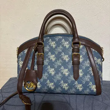 [미사용에 가까움] 로고 파랑 캔버스 숄더백 2way