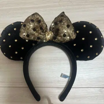 미니 마우스풍 머리띠 블랙과 금