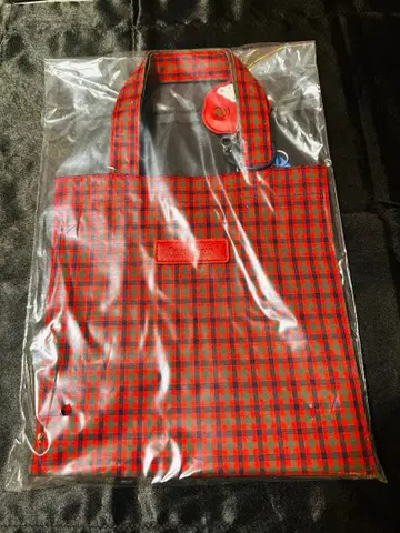 택 포함 미사용 새상품 파밀리아 토트백 소형 빨간색 계열 파밀리아 체크