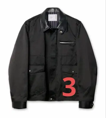 sacai 코튼 치노 블루종 26SS 가죽 옷깃