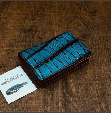 크로커다일 블루 메지조메 명함지갑