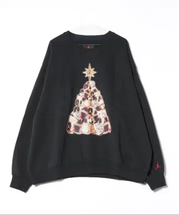 크리스마스 트리 자수 오버 사이즈 맨투맨