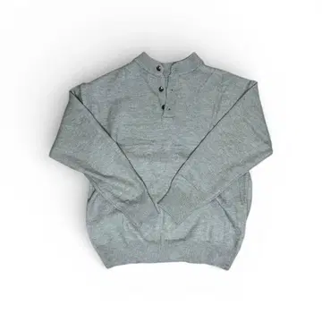 헨리넥 니트 스웨터 구제 의류 그레이